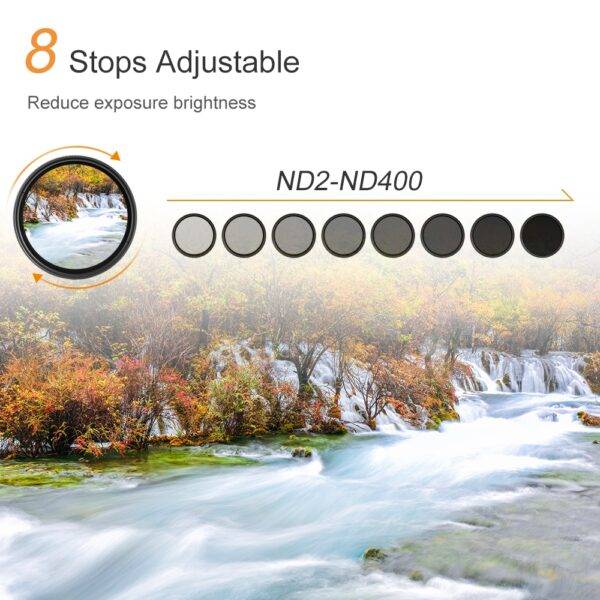 ⁦متغير قابل للتعديل ND 2 إلى ND 400 Filter ...⁩ - الصورة ⁦6⁩