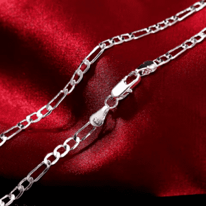 طقم مجوهرات من سلسلة فضية للرجال