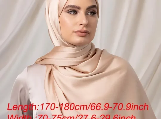 4 حزمة من الحجاب الساتان الأنيق بلون صلب للنساء