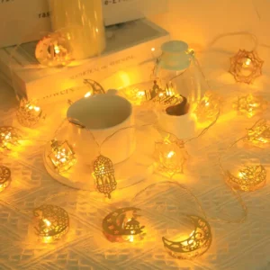 1 قطعة، أضواء سلسلة رمضان بأسلوب مزيج من الحديد المفرغ، 1.8م/70.8 بوصة 10 LED تعمل بالبطارية، زينة رمضان، غرفة نوم، أضواء رمضان، ديكور غرفة المعيشة، عيد مبارك، للمنزل، ذكي، الربيع، الصيف، ديكور العطلات (البطاريات غير مرفقة)