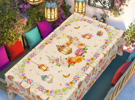 1 قطعة مفرش طاولة بوليستر رمضان