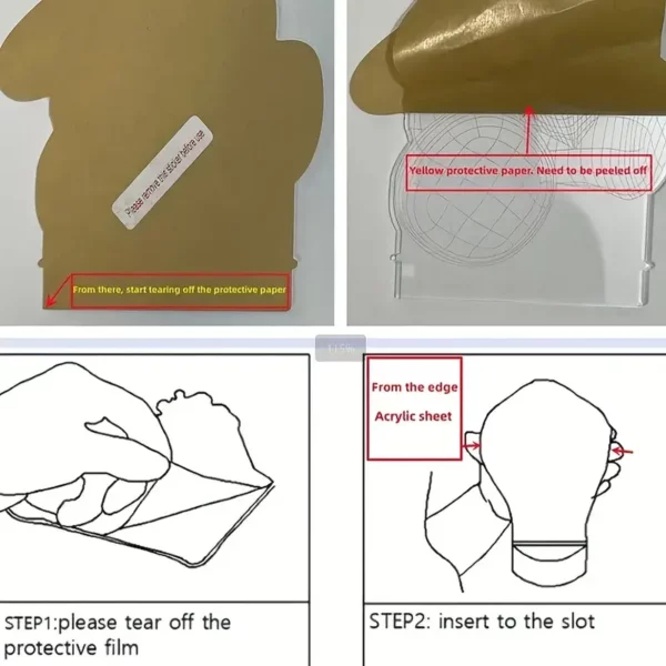 ⁦1 قطعة، ضوء ليلي رمضان كريم 3D مع مفتاح لمس متغير⁩ - الصورة ⁦2⁩