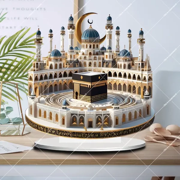 ⁦نموذج مسجد مكة من الأكريليك بتصميم بوهيمي آرت ديكو⁩ - الصورة ⁦3⁩