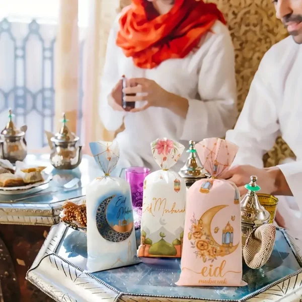 ⁦25/50/100 قطعة أكياس حلوى سيلوفان بمناسبة عيد مبارك⁩ - الصورة ⁦6⁩