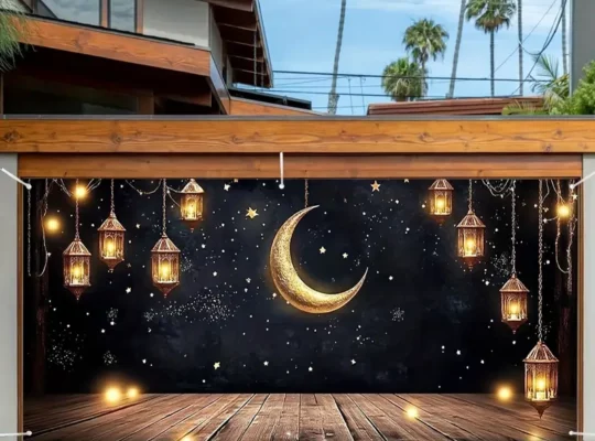 قطعة زينة باب الجراج بثيمة رمضان
