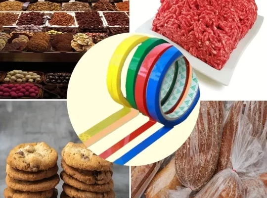 10 لفات من شريط إغلاق الأكياس البلاستيكية الحمراء