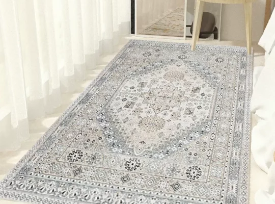 سجادة منطقة فاخرة من الكشمير الصناعي