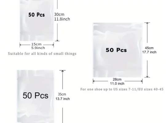 50 قطعة من أكياس PVC القابلة للانكماش الحراري