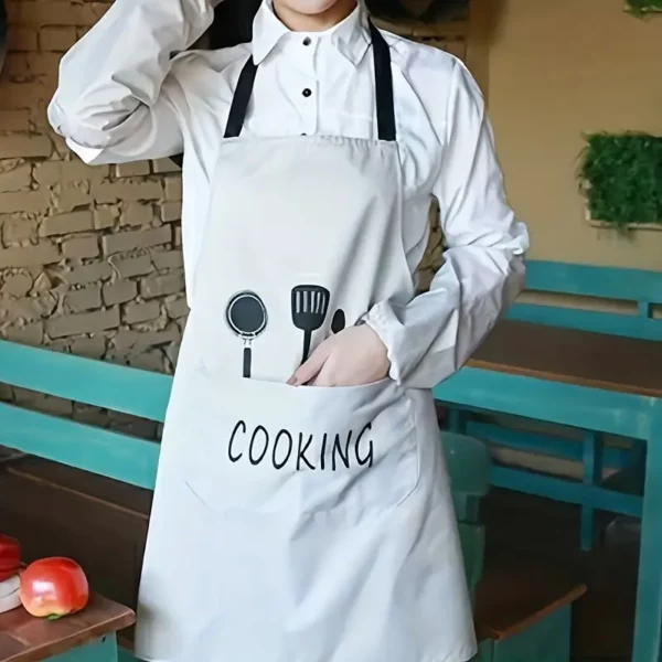 ⁦مئزر مميز مع جيوب، مقاوم للماء والزيوت⁩ - الصورة ⁦3⁩