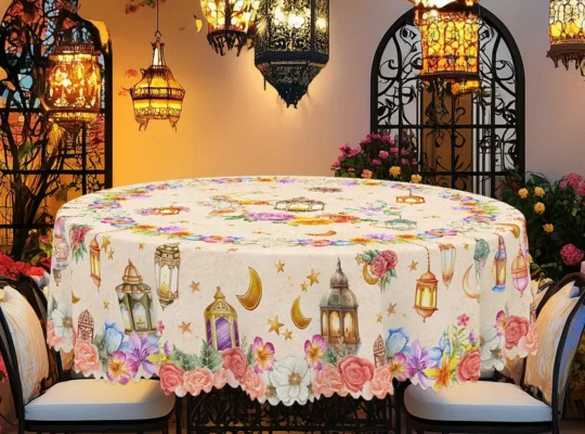 1 قطعة مفرش طاولة بوليستر رمضان
