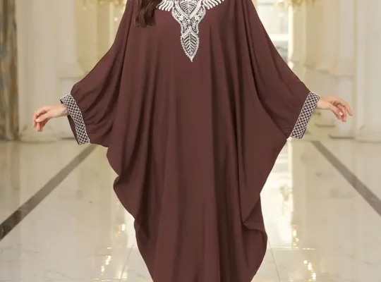 فستان كافتن طويل أنيق من EDOLYNSA – مزين