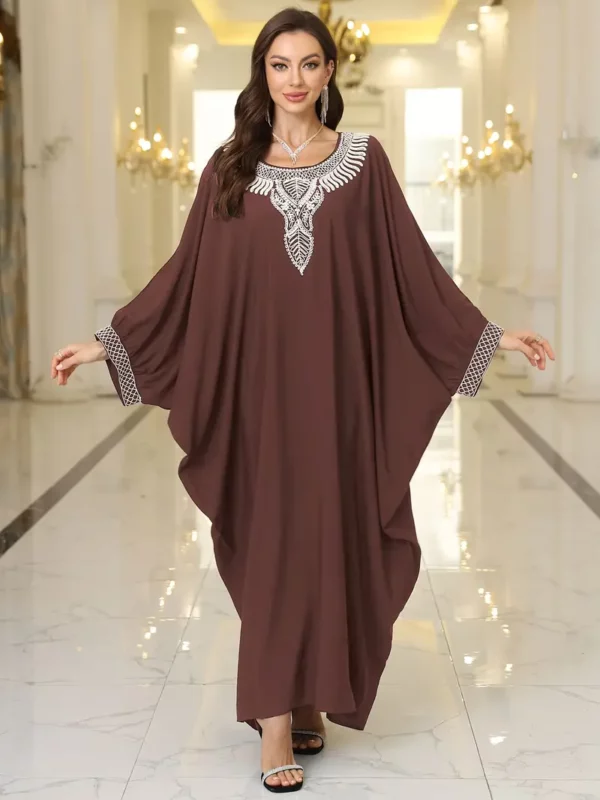 ⁦فستان كافتن طويل أنيق من EDOLYNSA - مزين⁩ - الصورة ⁦3⁩