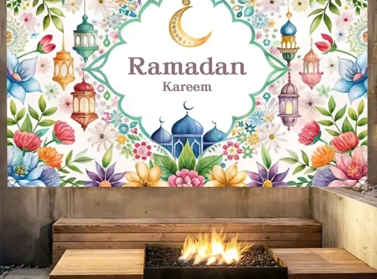 1 قطعة، قماش خلفية رمضان كريم، 100*150 سم