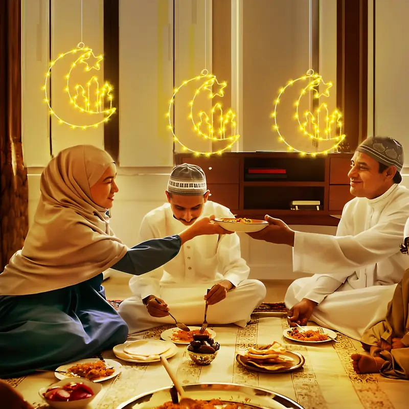 1 قطعة كلاسيكية من ABS Twinkle Star Moon Castle Light، 8 أوضاع تعمل بالبطارية، ديكور عيد مبارك، مثالي لحفلات الزفاف، الحفلات، المنزل، المطاعم، الجمع العائلي، ديكور رمضان وعيد الفطر - البطاريات AAA غير متضمنة