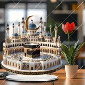 نموذج مسجد مكة من الأكريليك بتصميم بوهيمي آرت ديكو
