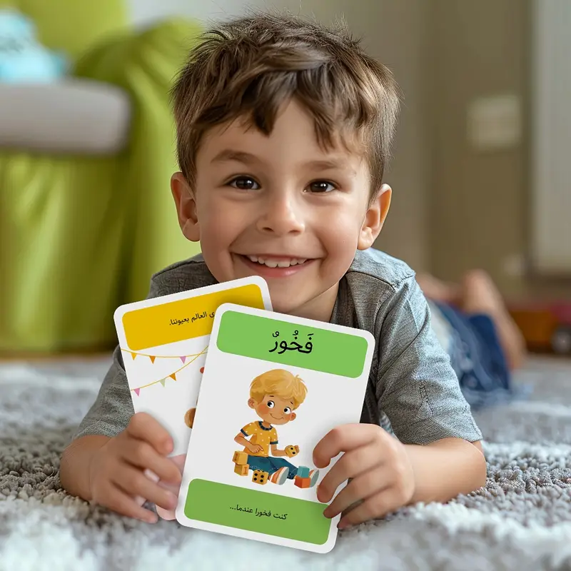 بطاقات تعليمية عربية من Bear Tale®: 54 بطاقة مع صور زاهية وكلمات عربية لتعلم الأطفال الرضع مبكرًا لتعرف أجزاء الجسم