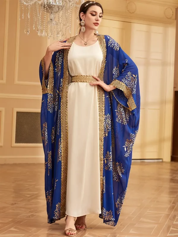 ⁦عباءة مطبوعة بأكمام باتوينج⁩ - الصورة ⁦2⁩