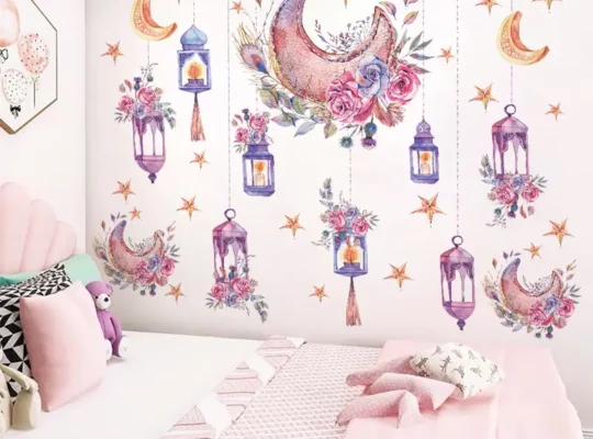 ملصق جداري رمضان كريم 1 قطعة مع نمط نجمة