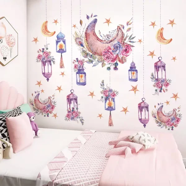 ⁦ملصق جداري رمضان كريم 1 قطعة مع نمط نجمة⁩ - الصورة ⁦3⁩