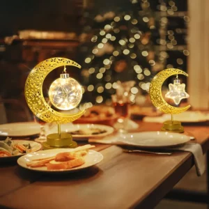 فانوس رمضان مبارك أنيق – معدن وبلاستيك مصقول