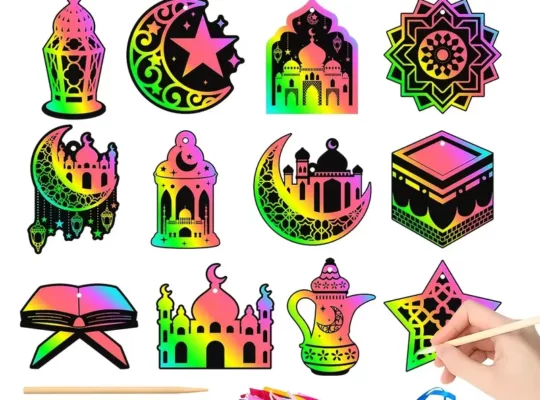 24 قطعة من بطاقات الخدش DIY لرمضان