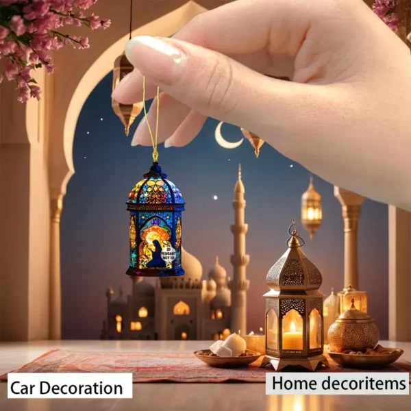 1 قطعة الزينة المعلقة التقليدية الأكريليك، هدية رمضان متعددة الوظائف 2D، فانوس إبداعي مضيء مع فتاة داخلية، لا حاجة للكهرباء، لعيد الفصح، عيد الأضحى، ديكور المنزل العام
