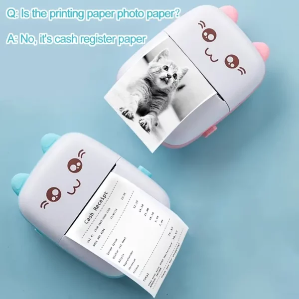 طابعة صور صغيرة محمولة من GOTOOGO: طابعة ملصقات حرارية مع إمكانية شحن USB، لاسلكية، متوافقة مع Android/iOS، و1 لفة من الورق الحراري مرفقة!