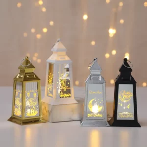 1 قطعة مصباح رمضان بتصميم قصر إلكتروني