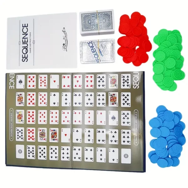 ⁦لعبة لوحة استراتيجية SEQUENCE - مادة بطاقات⁩ - الصورة ⁦4⁩