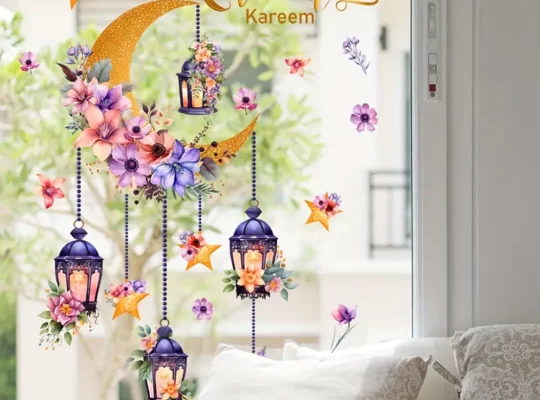 2 قطعة من ملصقات نافذة رمضان الكريم القديمة