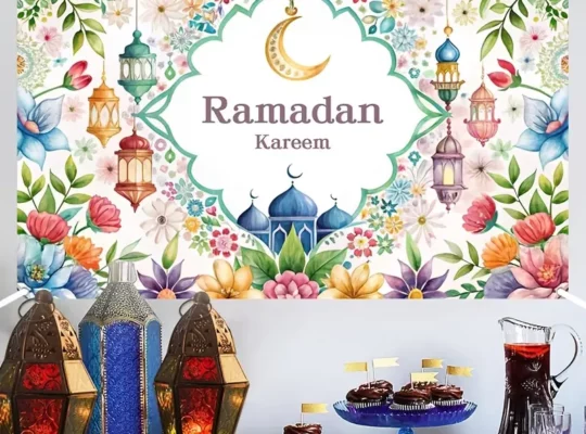 1 قطعة، قماش خلفية رمضان كريم، 100*150 سم