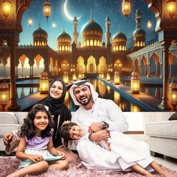 لافتة عيد قصر الليل، قطعة واحدة، 100% بوليستر، 70 جرام لكل متر مربع، زينة داخلية وخارجية عالمية، لا تحتاج إلى كهرباء، تزيين متعدد الاستخدامات للغرف للاحتفال بعيد الفطر، رمضان، الربيع والصيف