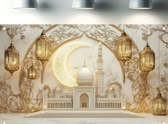 1 قطعة لافتة حفلات رمضان من البوليستر