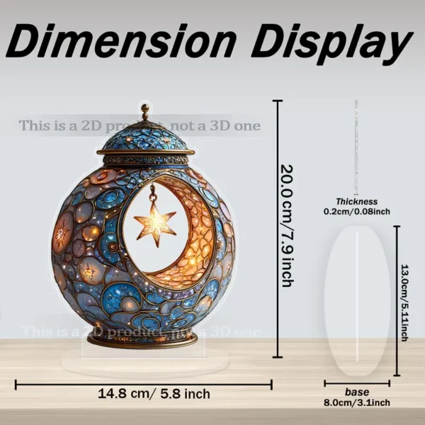 ⁦ديكور منزلي أنيق| مصباح رمضان أكريليك أنيق بتصميم الهلال⁩ - الصورة ⁦4⁩