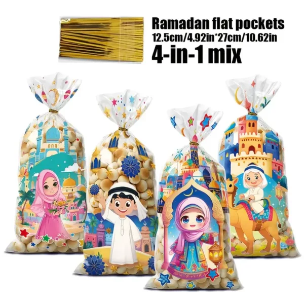 ⁦عبوات هدايا مسطحة رمضان - 50 قطعة⁩ - الصورة ⁦3⁩