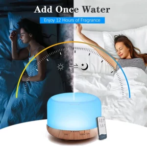 500ML موزع Aromatherapy بحبوب الخشب زيت أساسي Aromatherapy مرطب مع جهاز تحكم عن بعد