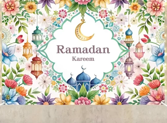 1 قطعة، قماش خلفية رمضان كريم، 100*150 سم