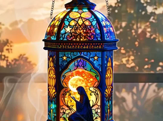 1 قطعة كلاسيكية من الأكريليك ليلة رمضان فانوس