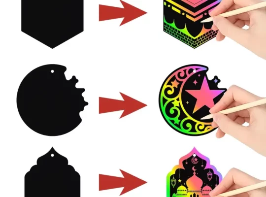 24 قطعة من بطاقات الخدش DIY لرمضان