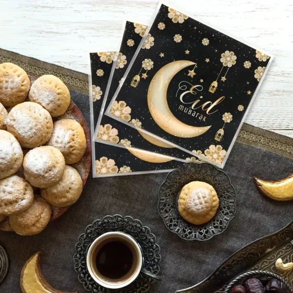 ⁦50/100 قطعة أكياس حلوى عيد مبارك، تصميم قمر فانوس⁩ - الصورة ⁦4⁩