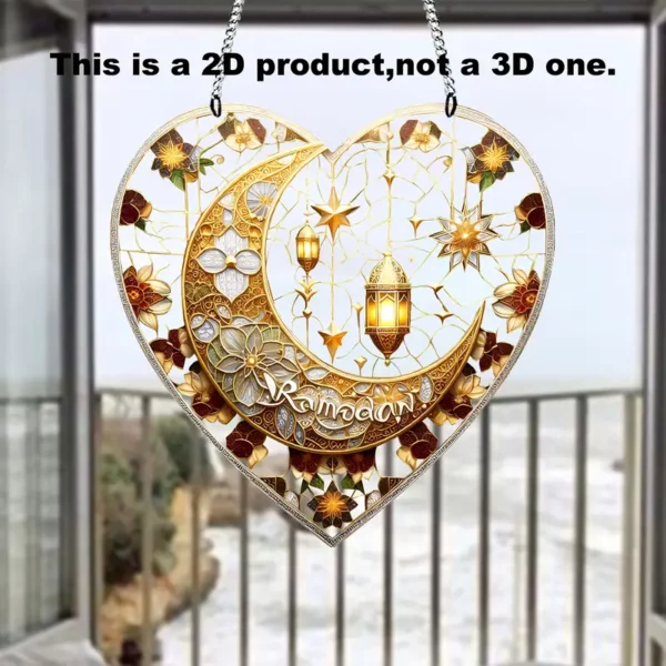 ⁦ديكور رمضان على شكل قلب مع زهور وفوانيس⁩ - الصورة ⁦4⁩