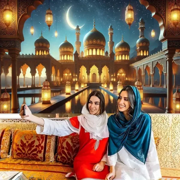 ⁦لافتة عيد قصر الليل، قطعة واحدة، 100% بوليستر⁩ - الصورة ⁦2⁩