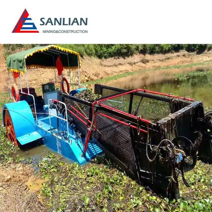 آلة حصاد الأعشاب المائية الهيدروليكية من شركة سانليان الصينية بأفضل حالة