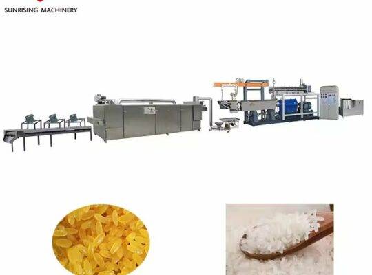 آلة تصنيع الأرز الصناعي المدعم ببراغي مزدوجة FRK Extruder خط معالجة صنع الأرز الغذائي