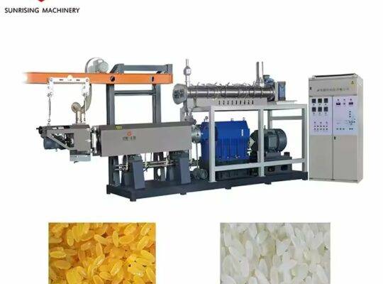 آلة تصنيع الأرز الصناعي المدعم ببراغي مزدوجة FRK Extruder خط معالجة صنع الأرز الغذائي