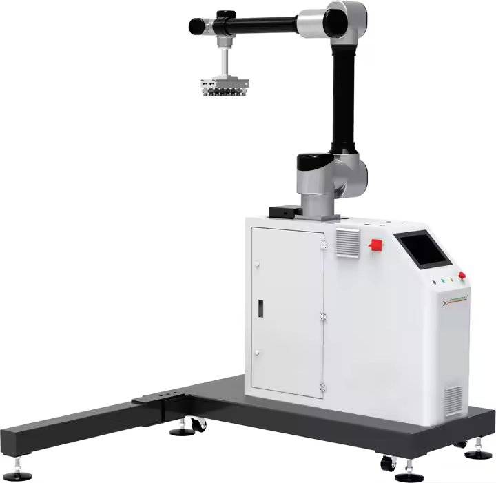 آلة روبوتية صناعية ذات ذراع آلية تعاونية مع حاوية روبوتية لتكديس البضائع على المنصات