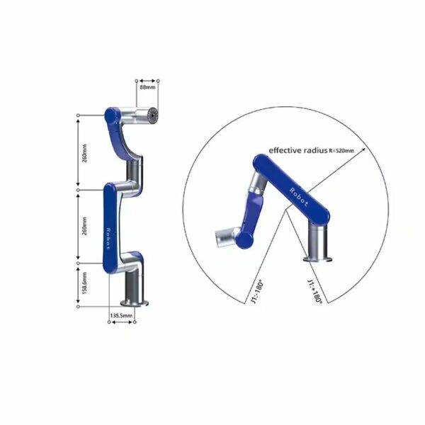 ⁦روبوت Cobot 24V 50W 100W 6 محاور لتوزيع الغراء، ذراع آلية لالتقاط ووضع المواد الصناعية، روبوتات الرسم التعاونية⁩ - الصورة ⁦4⁩