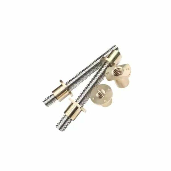 ⁦برغي رصاصي شبه منحرف عالي الدقة C5 C7 45# من الفولاذ Tr22*5 مع صمولة نحاسية لأدوات الآلات CNC⁩ - الصورة ⁦2⁩