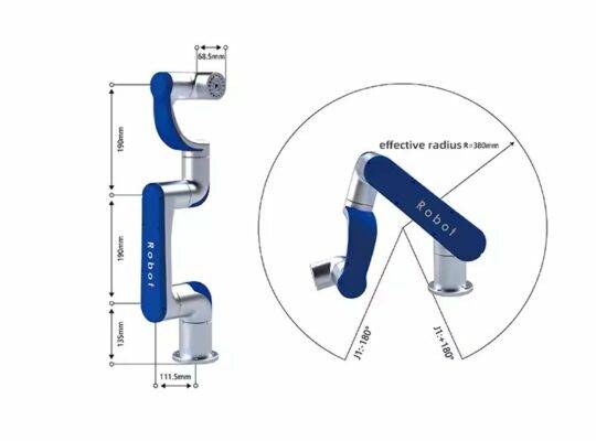 روبوت Cobot 24V 50W 100W 6 محاور لتوزيع الغراء، ذراع آلية لالتقاط ووضع المواد الصناعية، روبوتات الرسم التعاونية