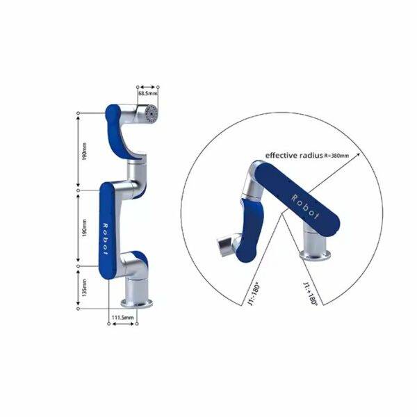 ⁦روبوت Cobot 24V 50W 100W 6 محاور لتوزيع الغراء، ذراع آلية لالتقاط ووضع المواد الصناعية، روبوتات الرسم التعاونية⁩ - الصورة ⁦3⁩